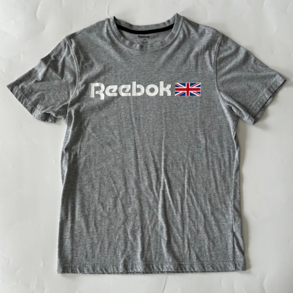 Gray UK Flag Reebok Men's Athletic Tee Size L Amazing condition